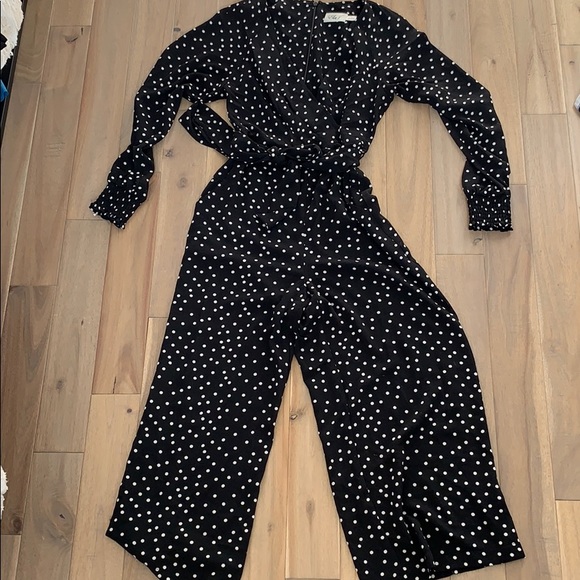 eliza j polka dot jumpsuit